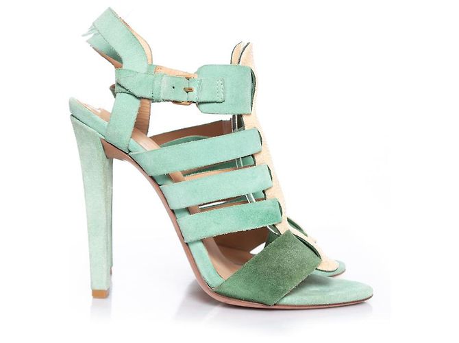 Balenciaga, Gladiator-Sandalen aus Rochenleder Grün - Ansicht 5