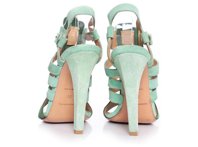 Balenciaga, Gladiator-Sandalen aus Rochenleder Grün - Ansicht 6