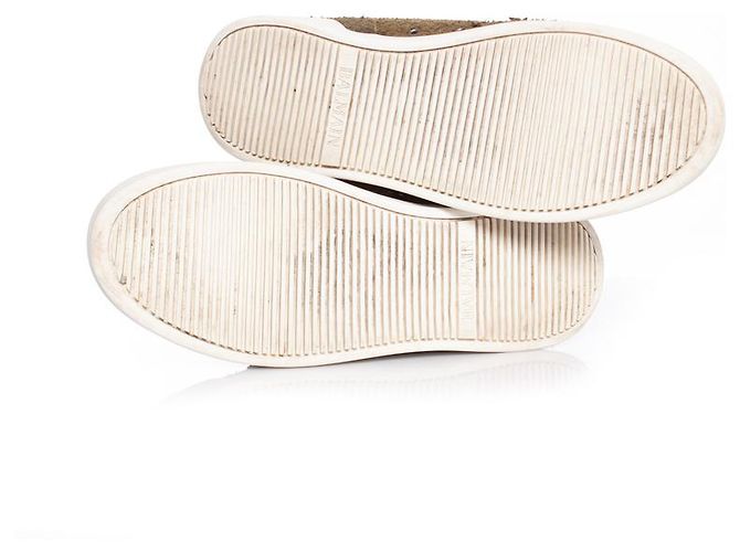 balmain, Sneaker alte in pelle scamosciata spazzolata Verde - vista 7