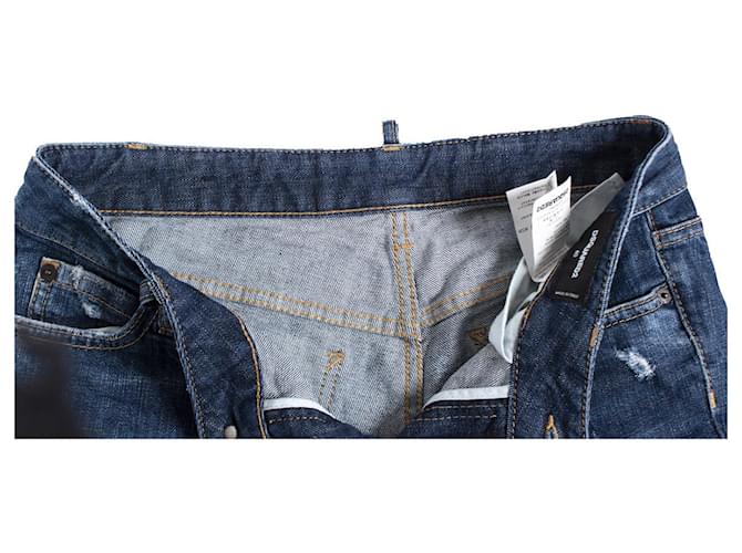 Dsquared2, jeans azules con ribete de encaje. - vista 5