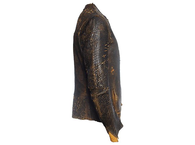 Autre Marque Ein Solo-Mondo, Distressed-Lederjacke Braun Gelb - Ansicht 3
