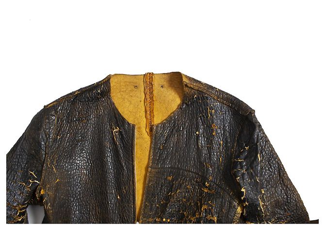 Autre Marque Ein Solo-Mondo, Distressed-Lederjacke Braun Gelb - Ansicht 7