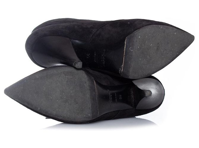 SAINT LAURENT, Stivaletti stringati in camoscio Nero - vista 7