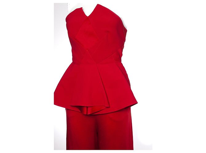 Roland Mouret, Roter trägerloser Overall mit Schößchen - vista 5