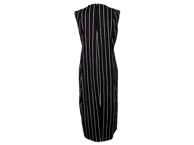balenciaga, Vestido largo con estampado de rayas Negro - vista 2