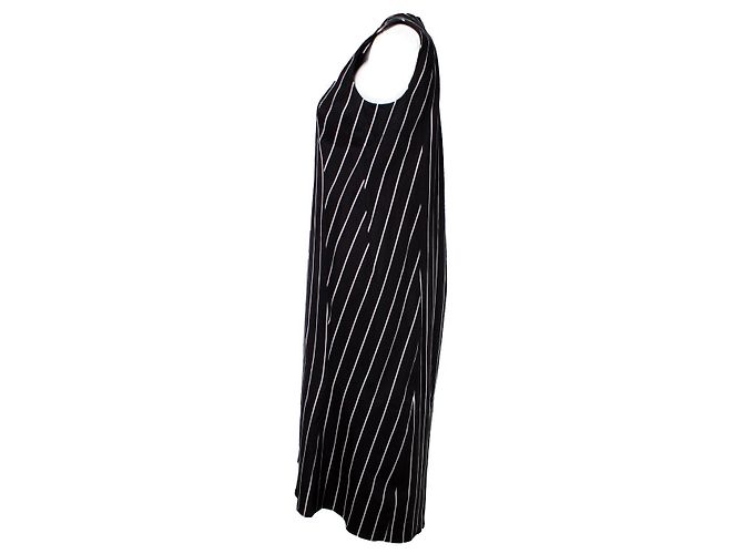balenciaga, Vestido largo con estampado de rayas Negro - vista 3