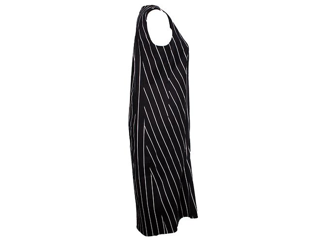 balenciaga, Vestido largo con estampado de rayas Negro - vista 4