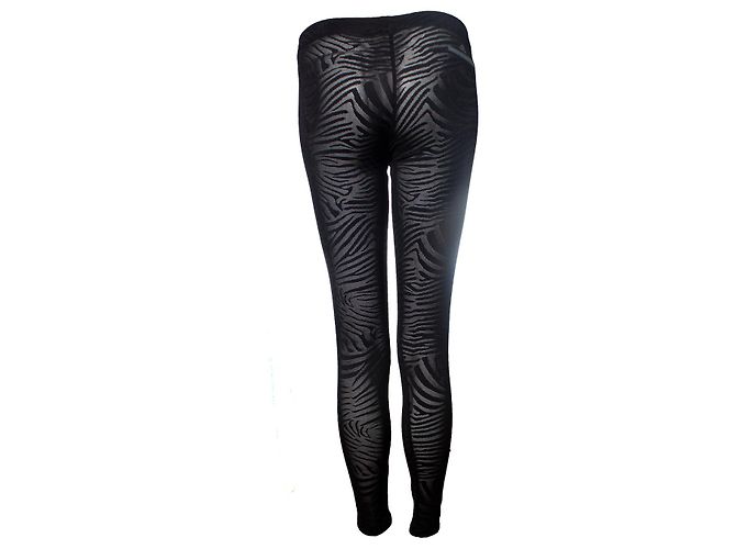 Autre Marque stella mccartney x adidas, legging de malla con estampado de cebra Negro - vista 2