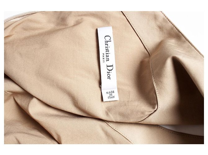 Christian Dior, Vestido beige arrugado sin mangas Castaño - vista 6