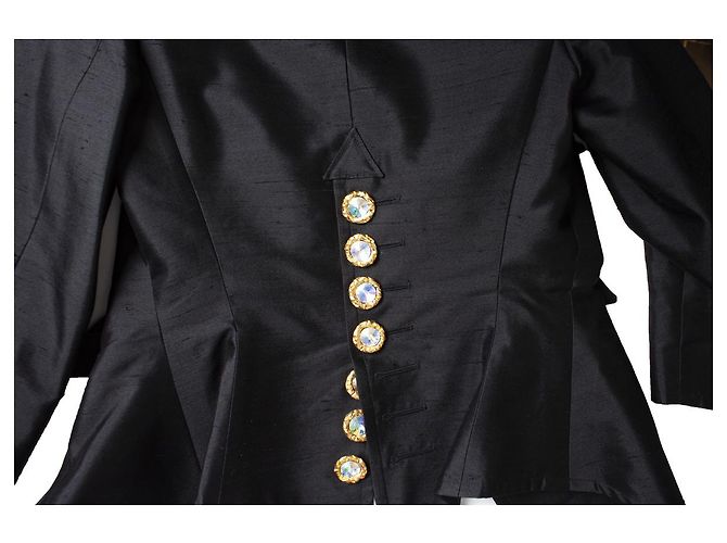 Christian Lacroix, terno duplo com fitas e botões de cristal Preto - vista 8