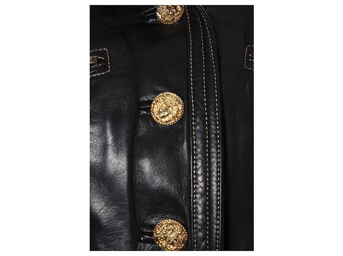 Gianni Versace Couture, Runway-Lederweste Schwarz - Ansicht 8