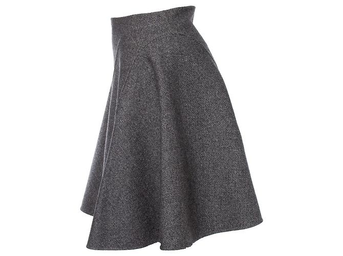 Christian Dior, Falda línea A de lana gris - vista 4