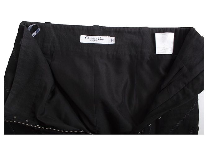 Christian Dior, saia acolchoada com zíper e costura Preto - vista 9