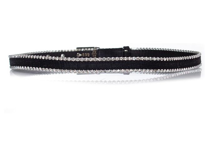 Gianni Versace, Canvas-Medusa-Gürtel mit Strass Schwarz - Ansicht 2