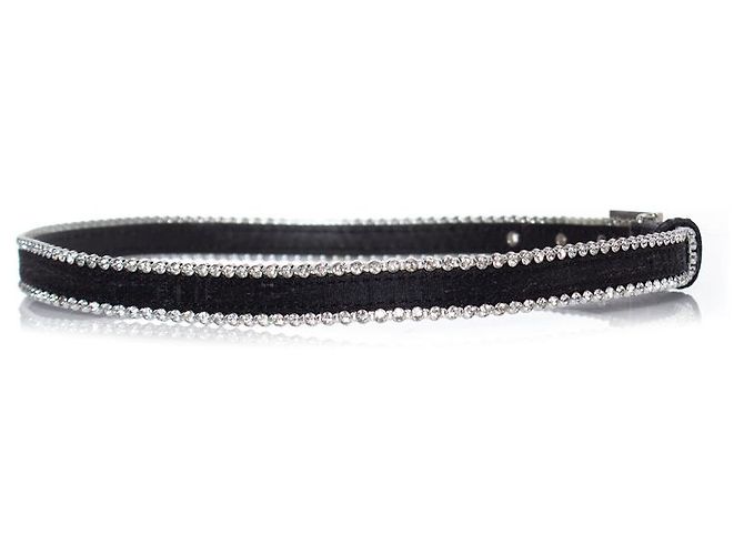Gianni Versace, Canvas-Medusa-Gürtel mit Strass Schwarz - Ansicht 4