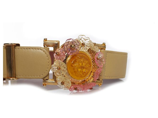 Gianni Versace, Gürtel mit floralen Medusa-Applikationen Gelb - Ansicht 7