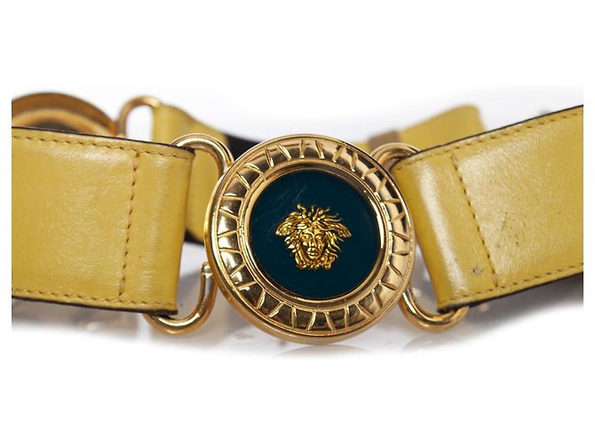 Gianni Versace, Cinturón de piel con Medusa Amarillo - vista 8
