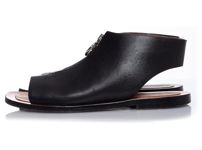 Céline Celine, Sandali con cerniera in pelle nera Nero - vista 2