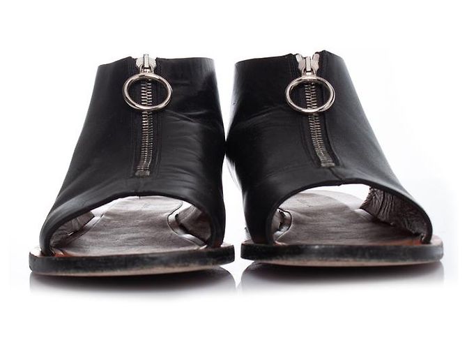 Céline Celine, Sandali con cerniera in pelle nera Nero - vista 4
