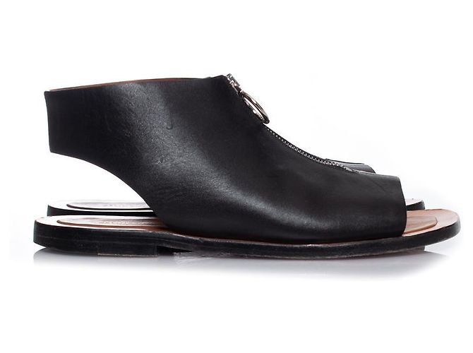 Céline Celine, Sandali con cerniera in pelle nera Nero - vista 6