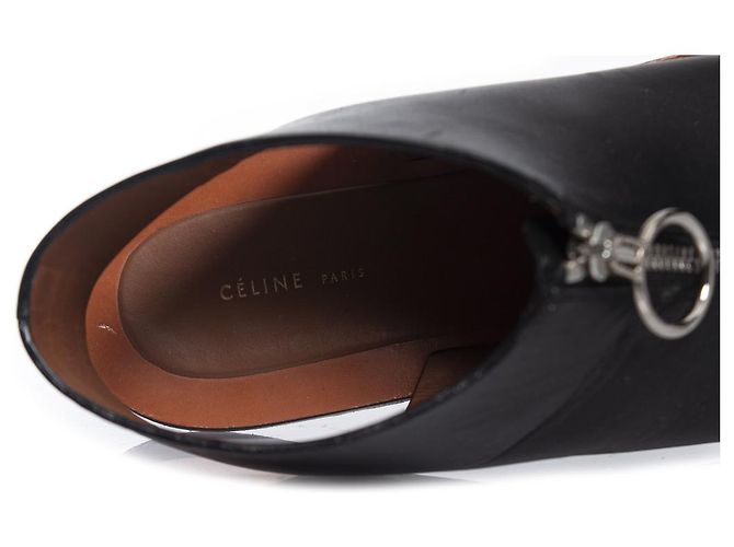 Céline Celine, Sandali con cerniera in pelle nera Nero - vista 7