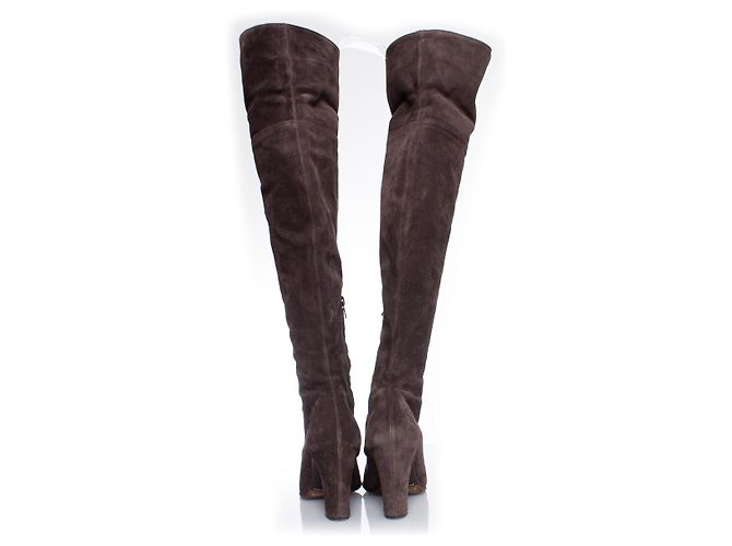 Autre Marque Paul Warmer, Suede overknee boots Brown - view 5
