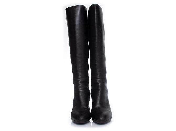 sergio rossi, Botas elásticas de piel negra. Negro - vista 3