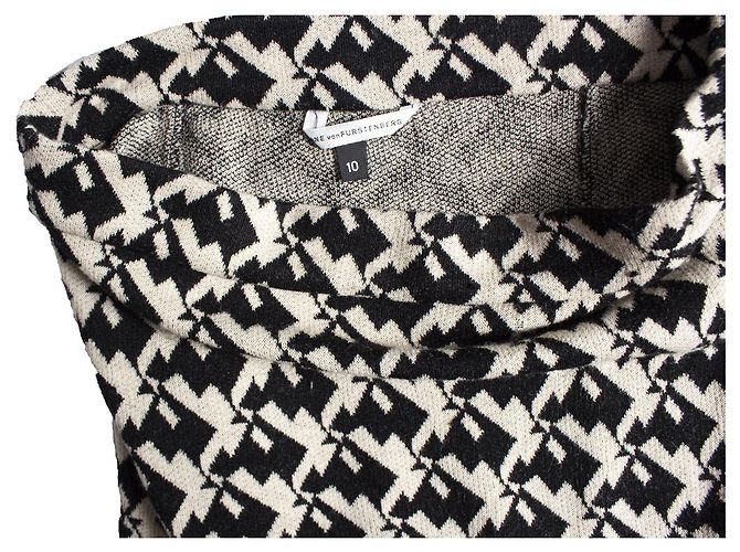 Autre Marque Diane von Furstenberg, Falda de punto con estampado gráfico Negro - vista 8