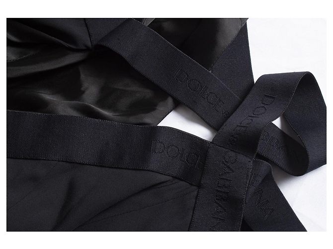 DOLCE & GABBANA, Abito nero con spalline logate - vista 5