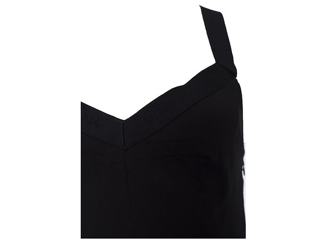 DOLCE & GABBANA, Abito nero con spalline logate - vista 7