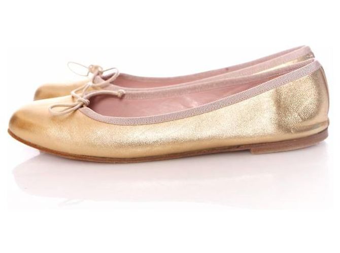 Autre Marque Pablo Warmer, Bailarinas de piel doradas. Dorado - vista 2