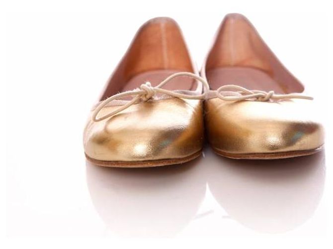 Autre Marque Pablo Warmer, Bailarinas de piel doradas. Dorado - vista 5