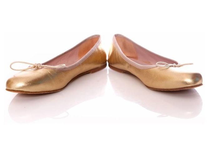 Autre Marque Pablo Warmer, Bailarinas de piel doradas. Dorado - vista 6