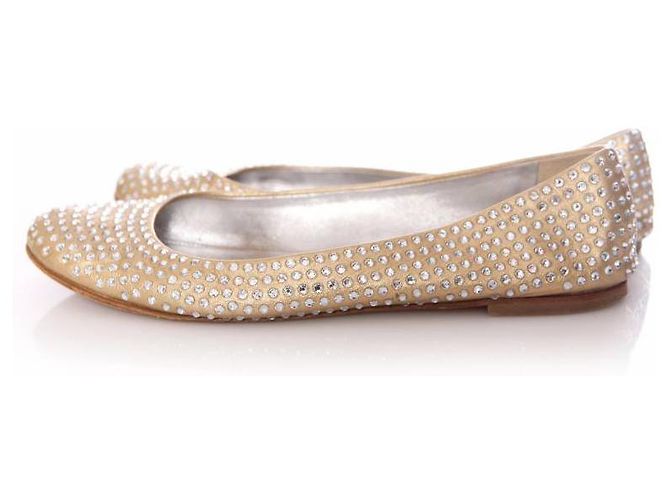 Giuseppe Zanotti, ballerine con pietre swarovski D'oro - vista 2