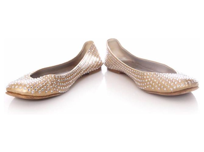 Giuseppe Zanotti, ballerine con pietre swarovski D'oro - vista 3