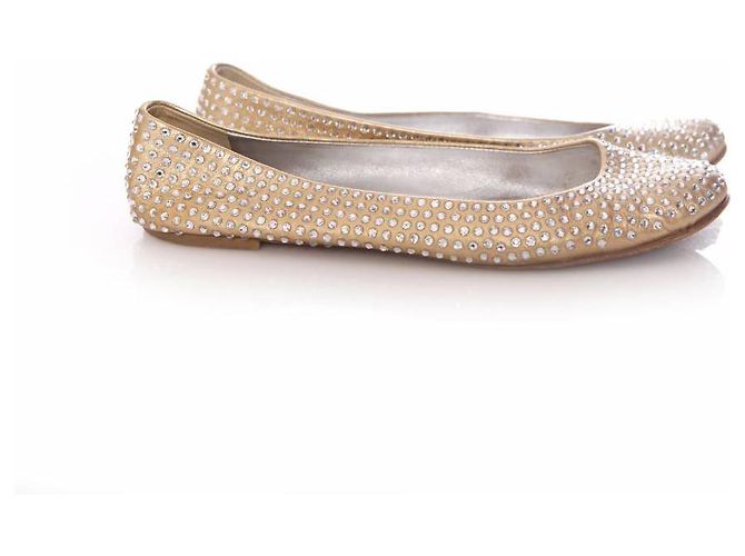 Giuseppe Zanotti, ballerine con pietre swarovski D'oro - vista 4