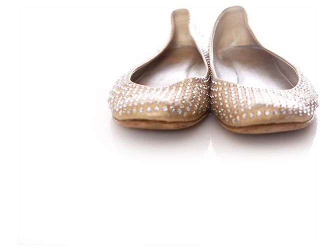 Giuseppe Zanotti, ballerine con pietre swarovski D'oro - vista 6
