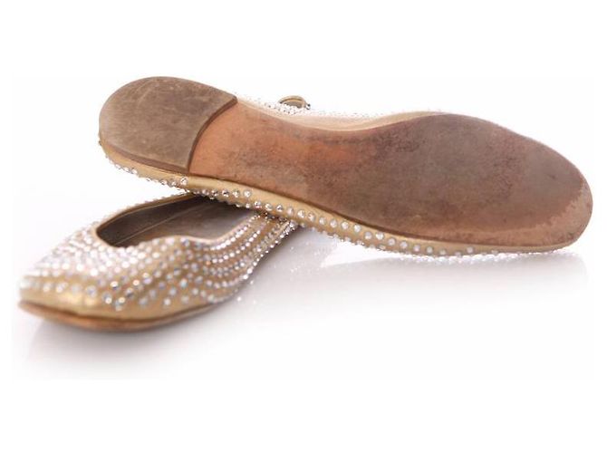 Giuseppe Zanotti, ballerine con pietre swarovski D'oro - vista 7