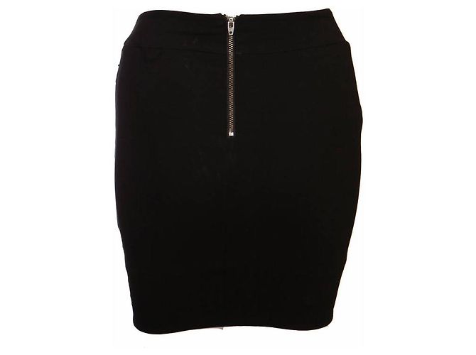 Helmut Lang, falda drapeada negra en talla P/S. Negro - vista 3