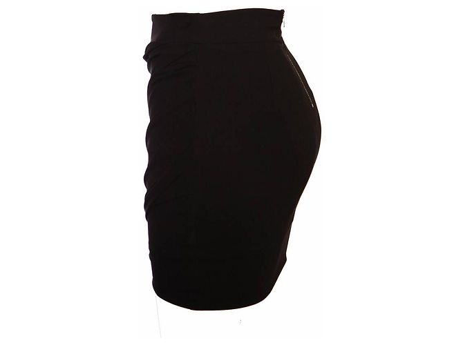 Helmut Lang, falda drapeada negra en talla P/S. Negro - vista 4