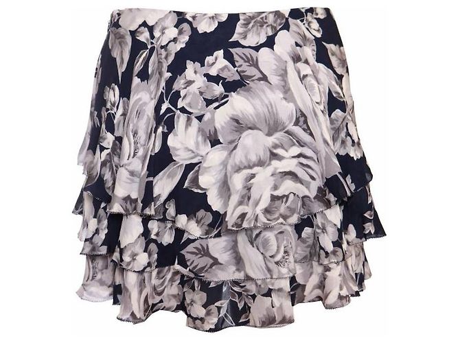 Autre Marque INTERMIX, gonna a balze blu a strati con stampa floreale Grigio - vista 3