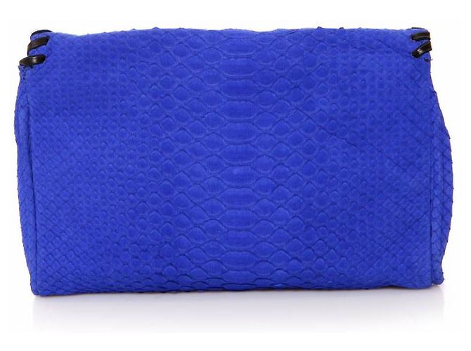 Autre Marque Maison Du Posh, Pochette Blu Elettrico in pelle di serpente - vista 3