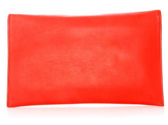 Autre Marque Maison Du Posh, pochette in pelle di agnello rossa Rosso - vista 3
