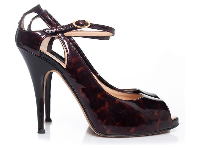 Giuseppe Zanotti, sandali spuntati in vernice Marrone - vista 4