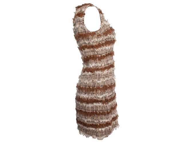 Chanel, Tweedkleid mit Ziegenhaar Braun - Ansicht 4