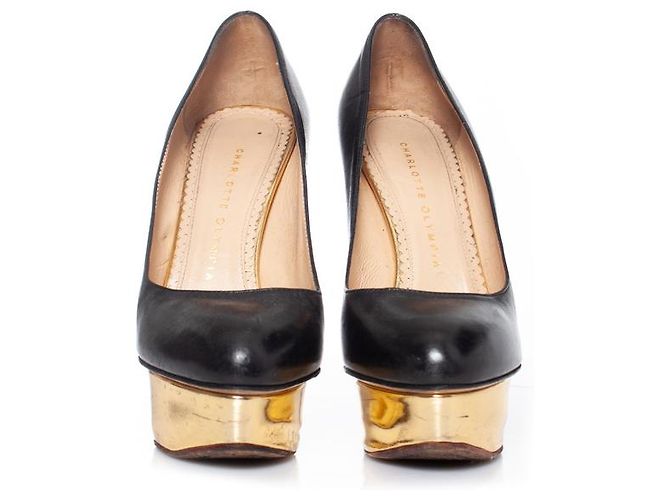 Charlotte Olympia Carlotta Olimpia, Décolleté Dolly con plateau in pelle - vista 4