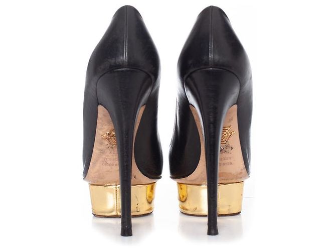 Charlotte Olympia Carlotta Olimpia, Décolleté Dolly con plateau in pelle - vista 6
