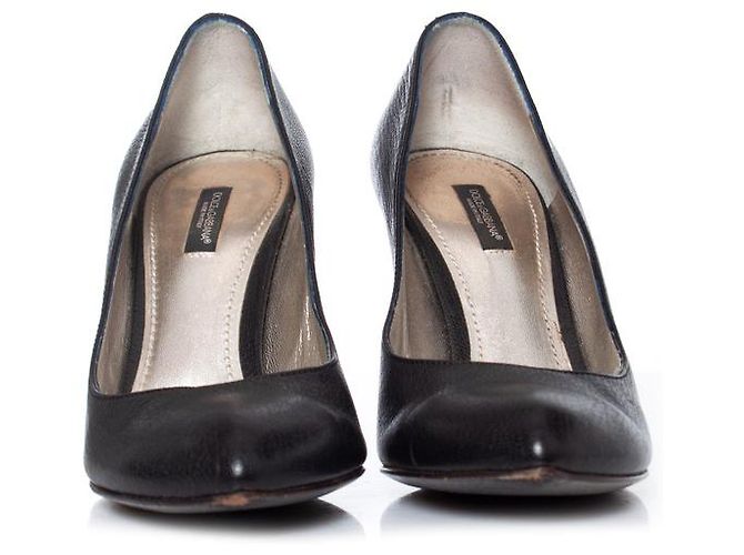 DOLCE & GABBANA, Black grained leather pumps - view 6