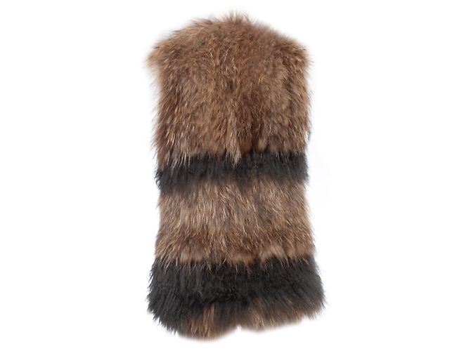 Zadig & Voltaire Deluxe, Chaleco de pelo beige Castaño - vista 2