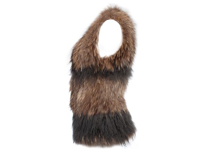 Zadig & Voltaire Deluxe, Chaleco de pelo beige Castaño - vista 4